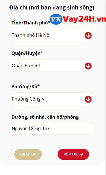 C&aacute;c bước vay tiền vayvnd bước 2