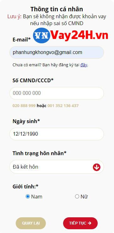 C&aacute;ch vay tiền vayvnd bước 2