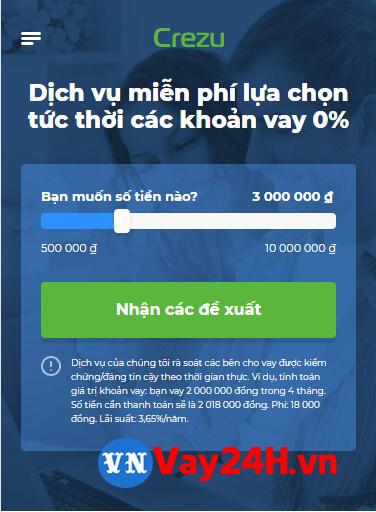 hướng dẫn vay tiền Crezu