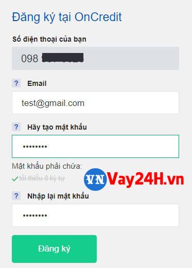 Hướng dẫn vay tiền Oncredit 2