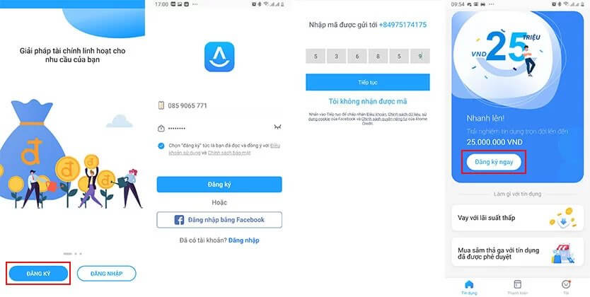 Đăng k&yacute; khoản vay tại Atome Credit