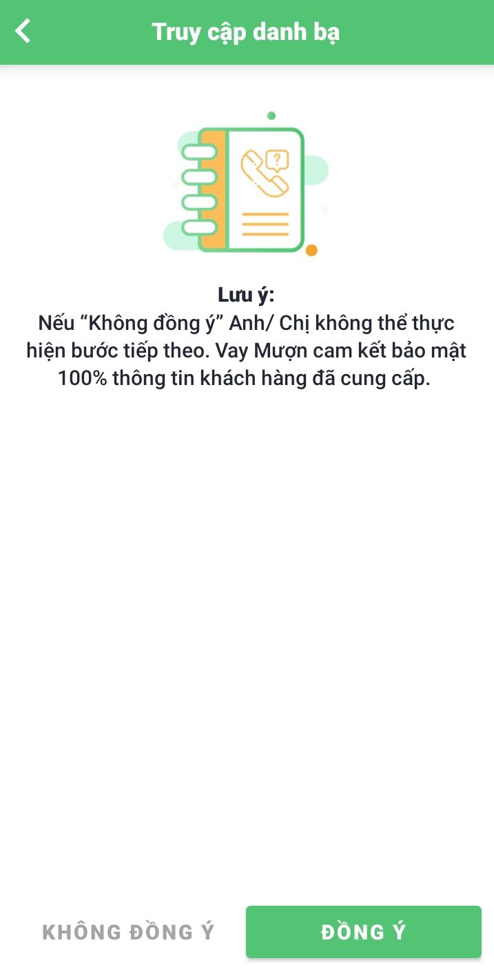 Cho ph&eacute;p ứng dụng truy cập danh bạ