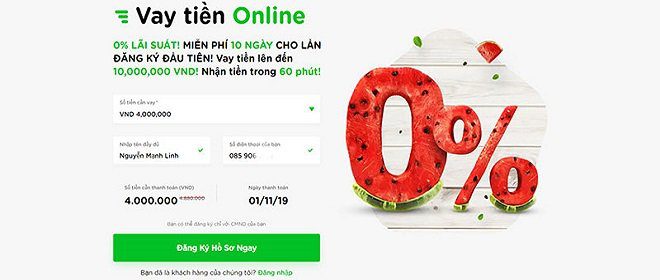 L&atilde;i suất vay tiền tại Cashwagon