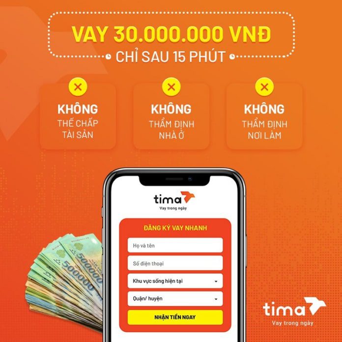 Đăng k&yacute; qua app tima 1h